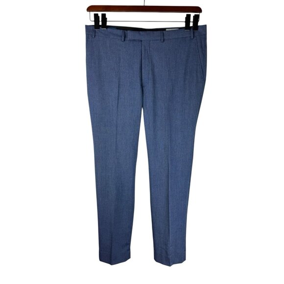 Kenneth Cole Reaction Suit Blue Slim Fit Techni-Cole Jacket Pant 46L 40W 32L NEW - Picture 6 of 9